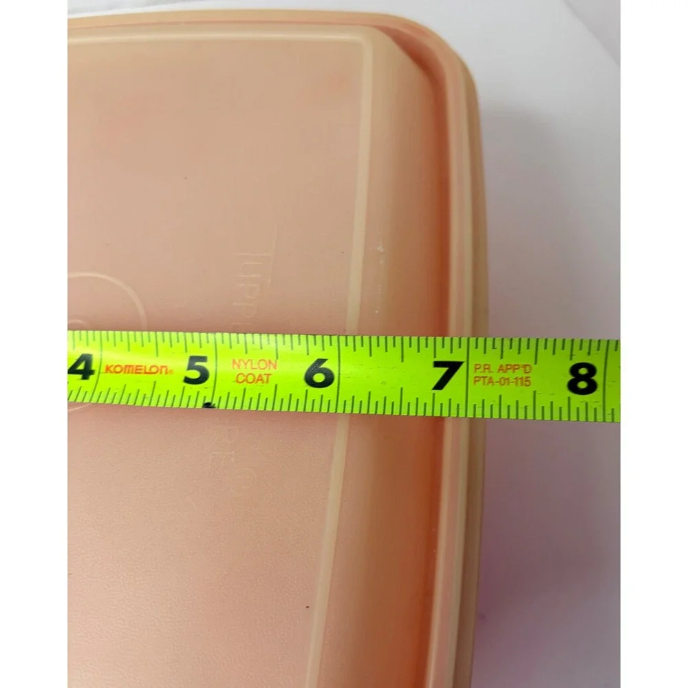 Vintage Tupperware Orange Servalier Rectangular Food Storage Container with Lid